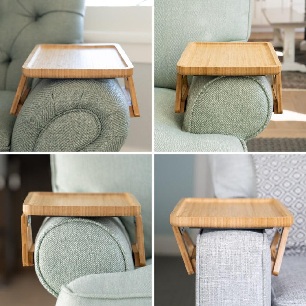 Space Saving Sofa Tray Table for Drinks and Remotes