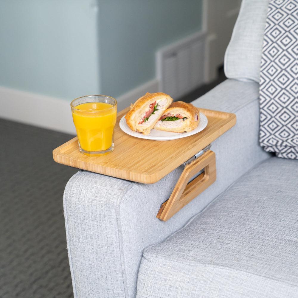 Space Saving Sofa Tray Table for Drinks and Remotes