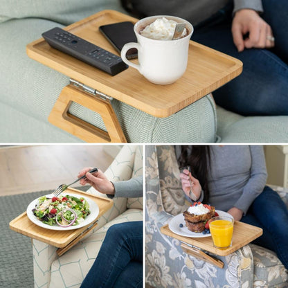 Space Saving Sofa Tray Table for Drinks and Remotes