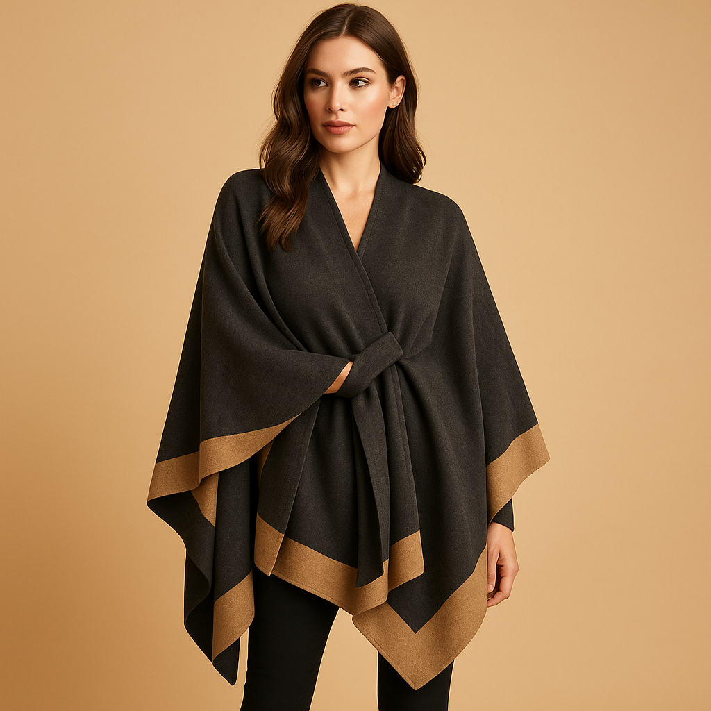 Cozy Faux Cashmere Wrap Poncho