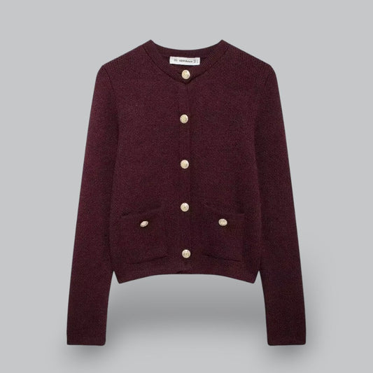 Soft Knit Cardigan with Golden Buttons 0
