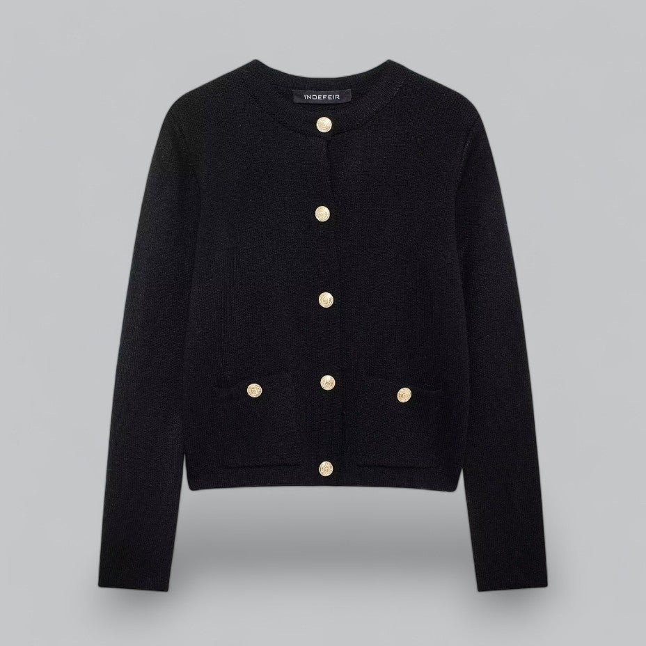 Soft Knit Cardigan with Golden Buttons 8