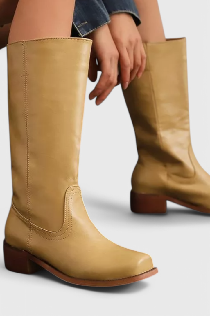 Tall Brown Leather Boots for Ladies - Luxivelle