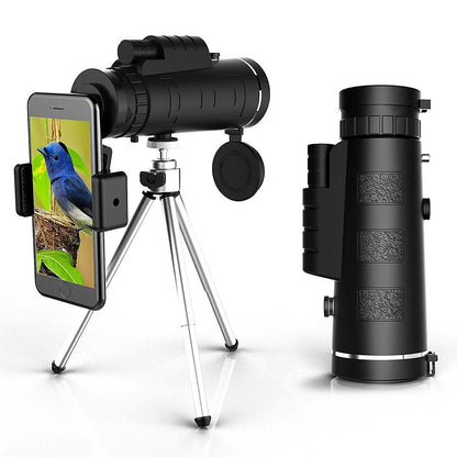 Portable HD Monocular Telescope with Phone Mount & Tripod