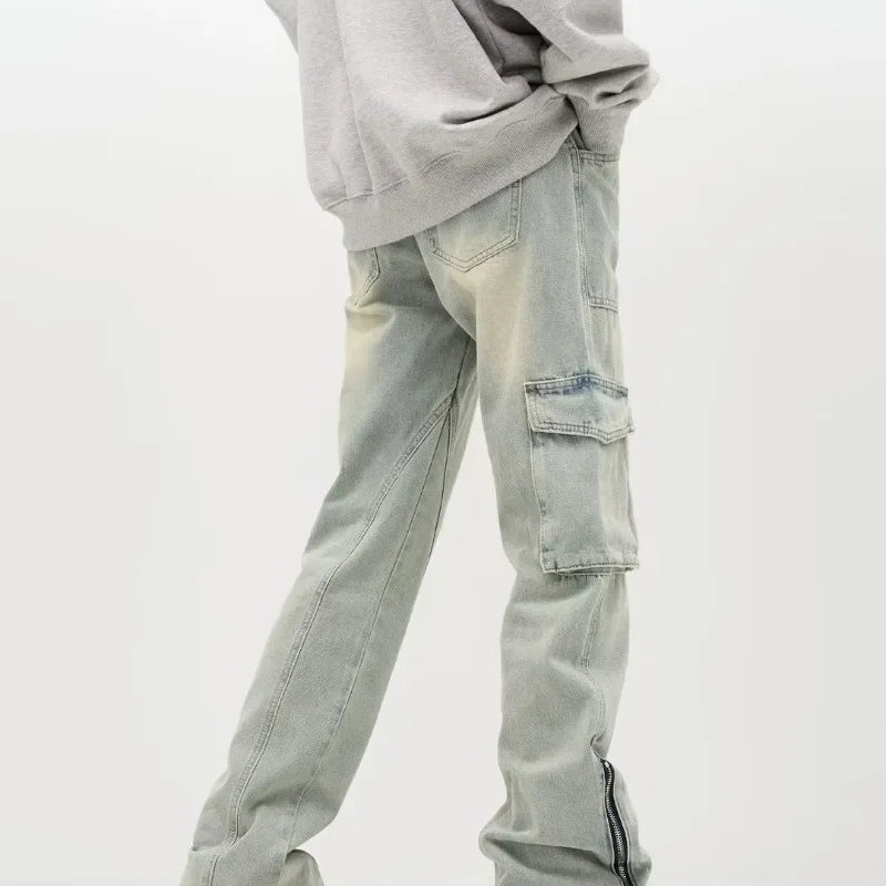 Stefan | Baggy jeans with side zips