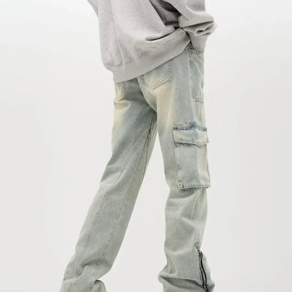 Stefan | Baggy jeans with side zips