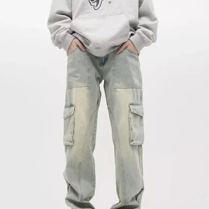 Stefan | Baggy jeans with side zips