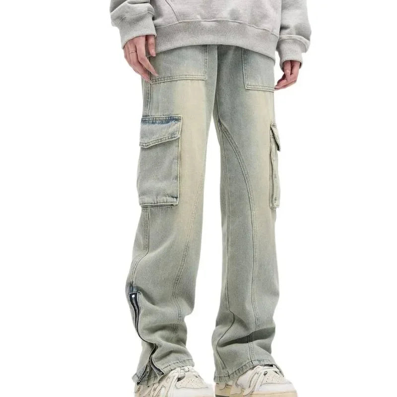 Stefan | Baggy jeans with side zips