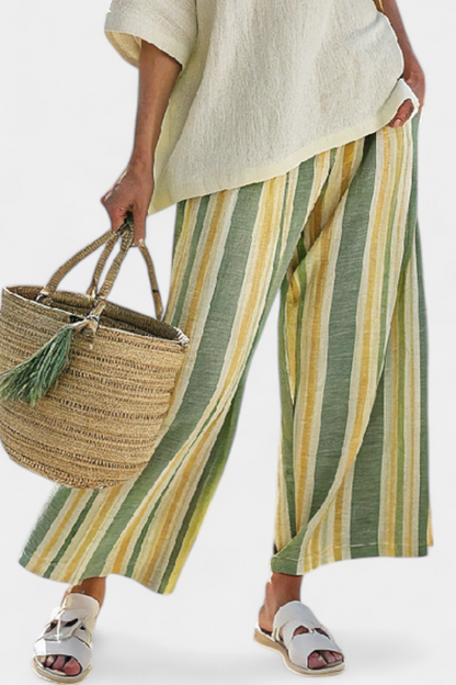 Striped Linen Pants Women | Relaxed Oversized Fit 3