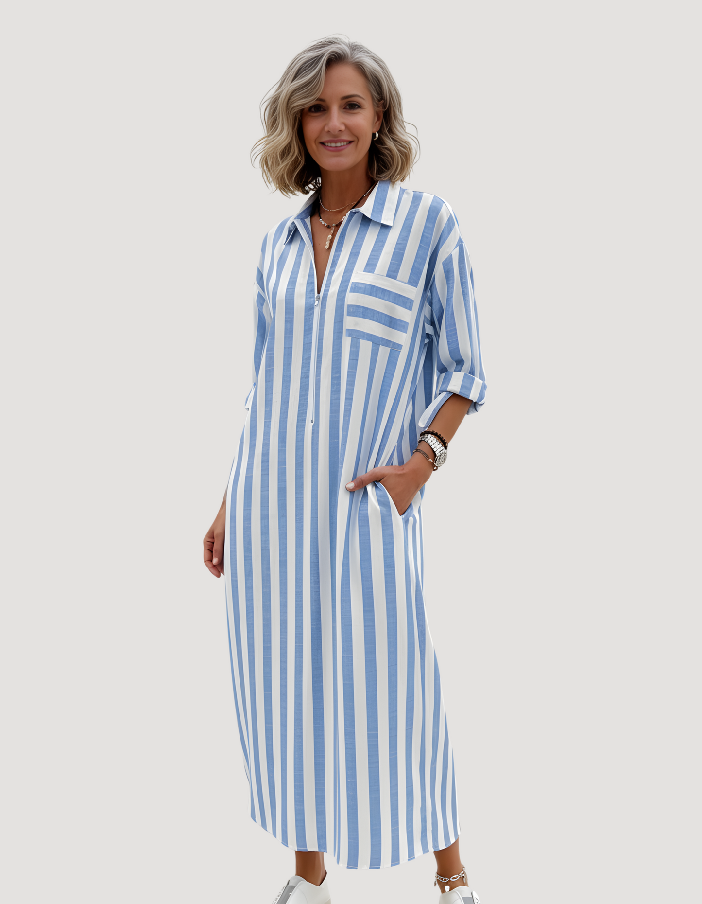 Casual Striped Sundress - Luxivelle