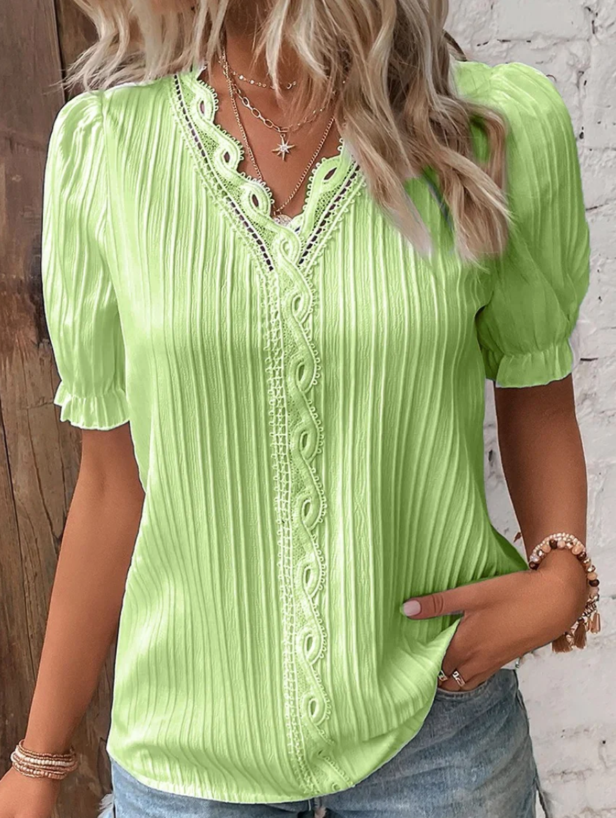 Classic Fit V Neck Women's Blouse