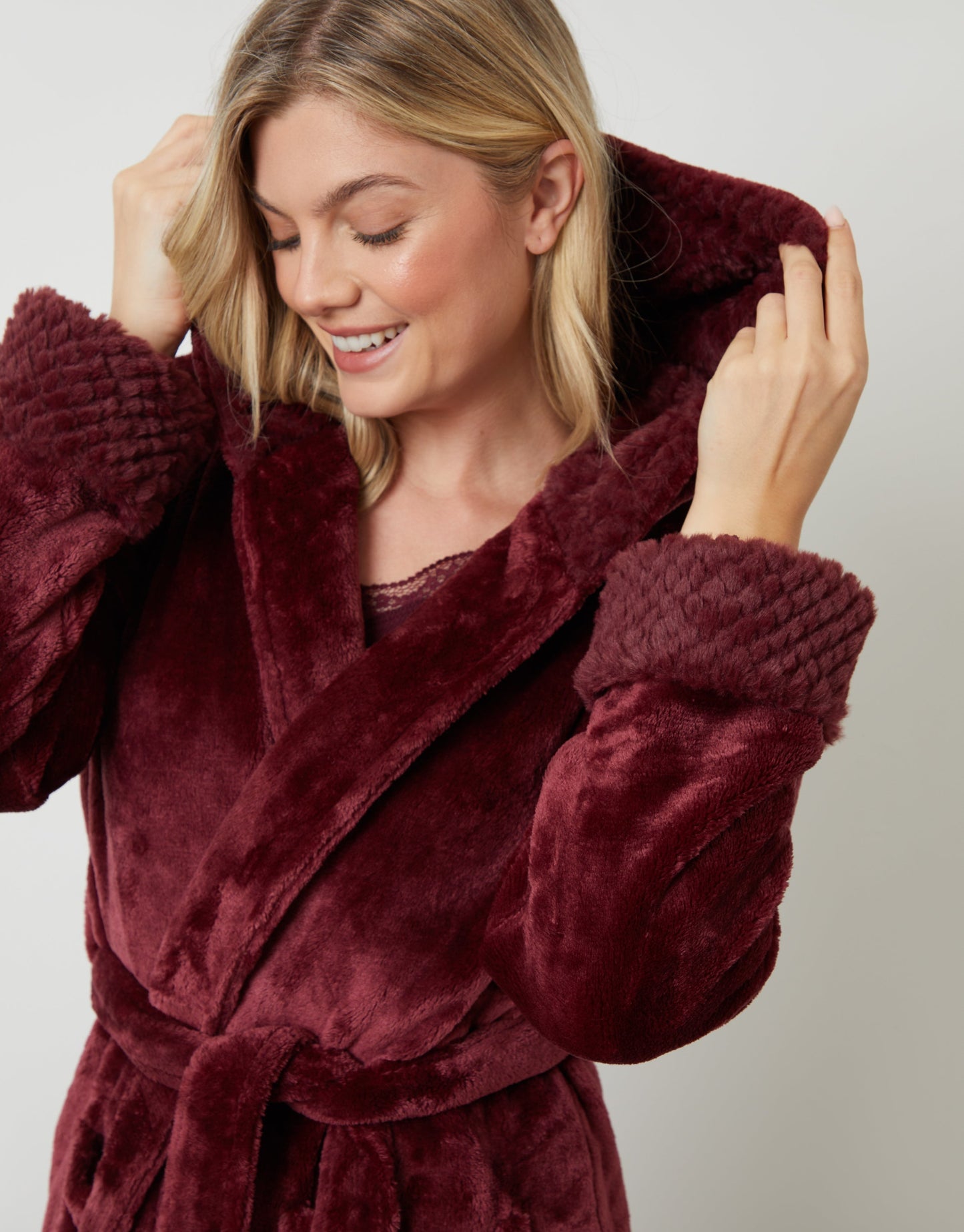 Cozy Fleece Hooded Winter Bathrobe