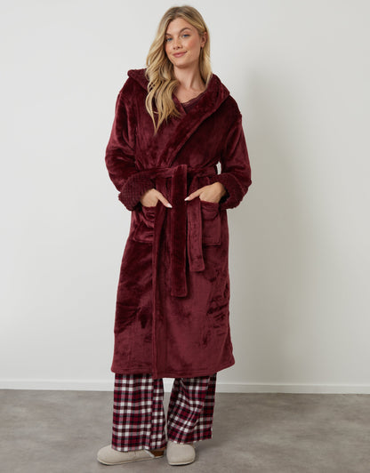 Cozy Fleece Hooded Winter Bathrobe