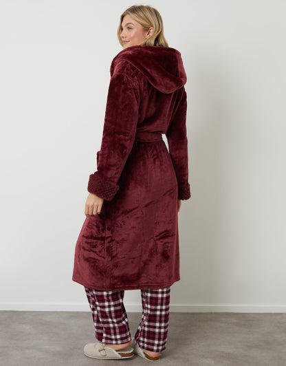 Cozy Fleece Hooded Winter Bathrobe