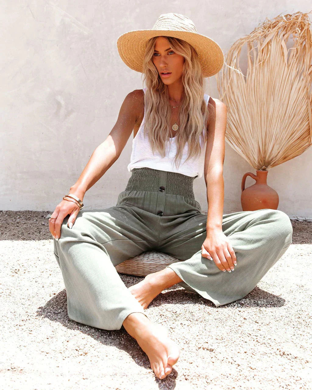 Comfortable Ladies Lightweight High Waisted Pants - Luxivelle