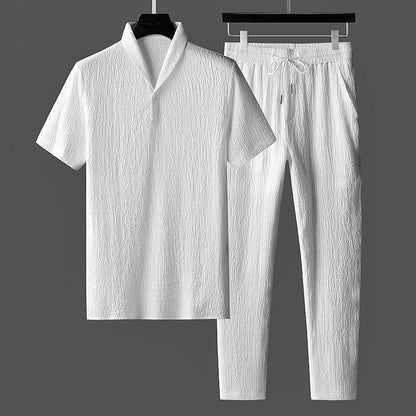 Casual Button Down Shirt and Pant Combo Set - Luxivelle