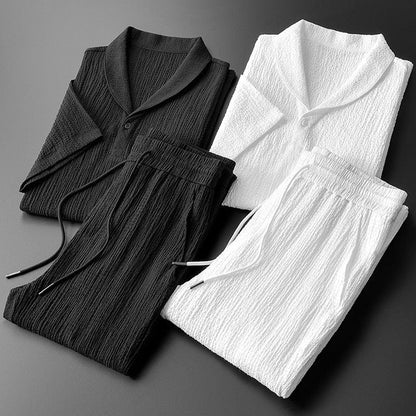 Casual Button Down Shirt and Pant Combo Set