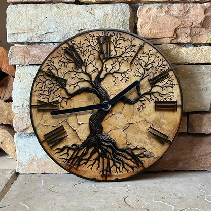 Natural Wood Tree Wall Clock