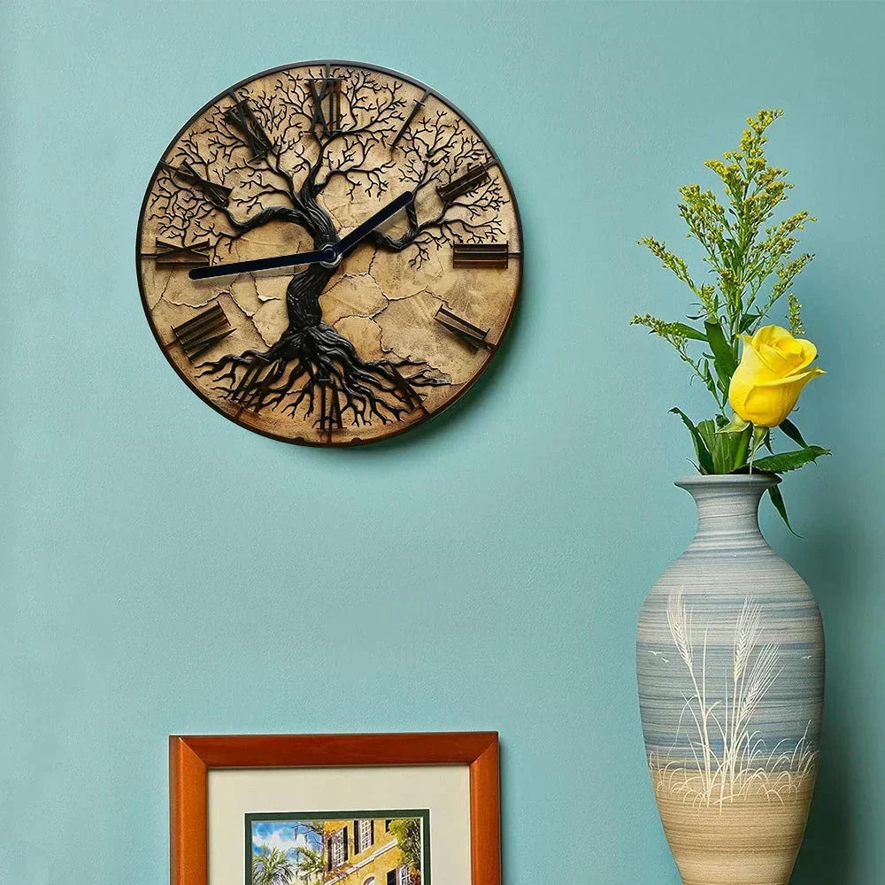 Natural Wood Tree Wall Clock