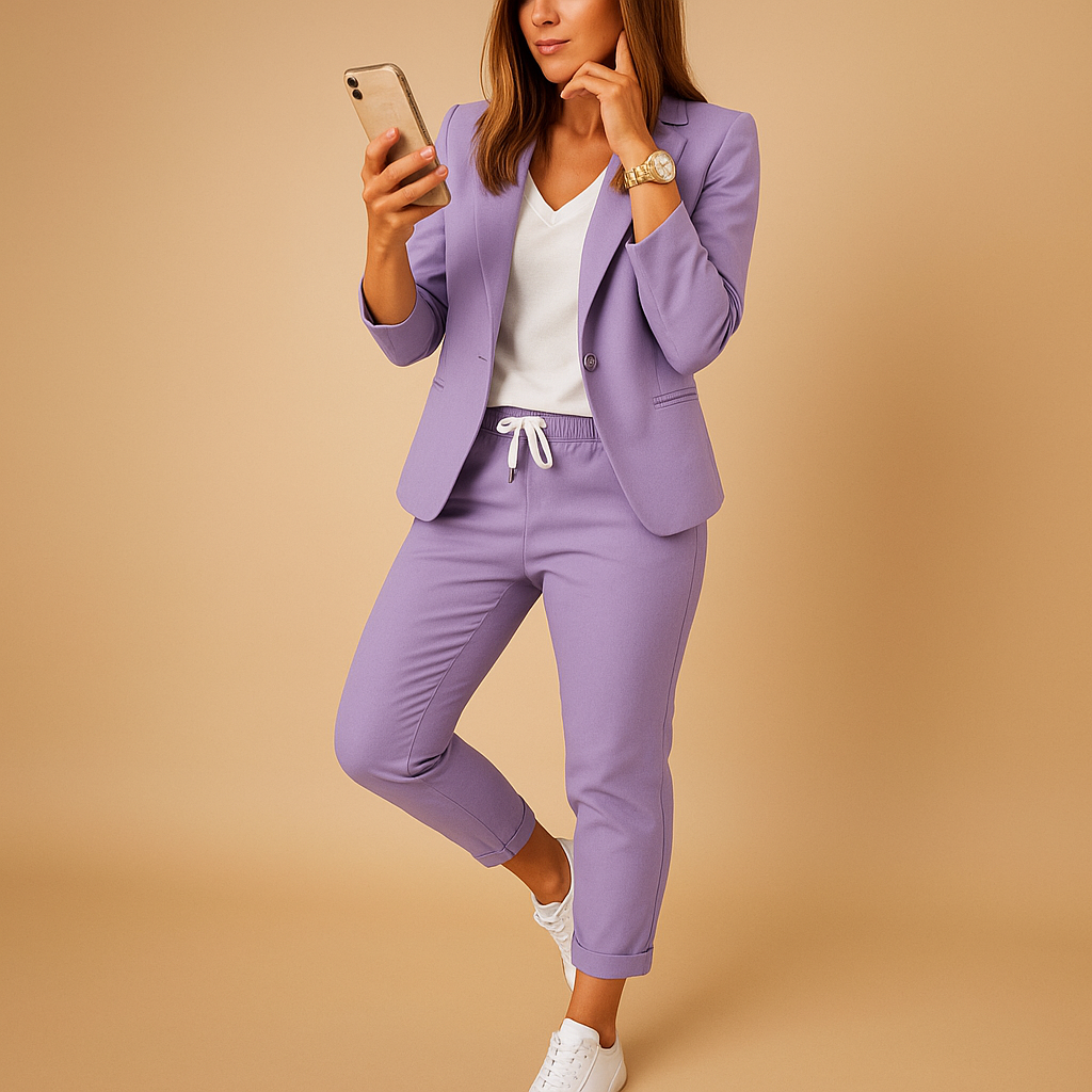Classic Fit Women's Suit Jacket and Pants Set - Luxivelle