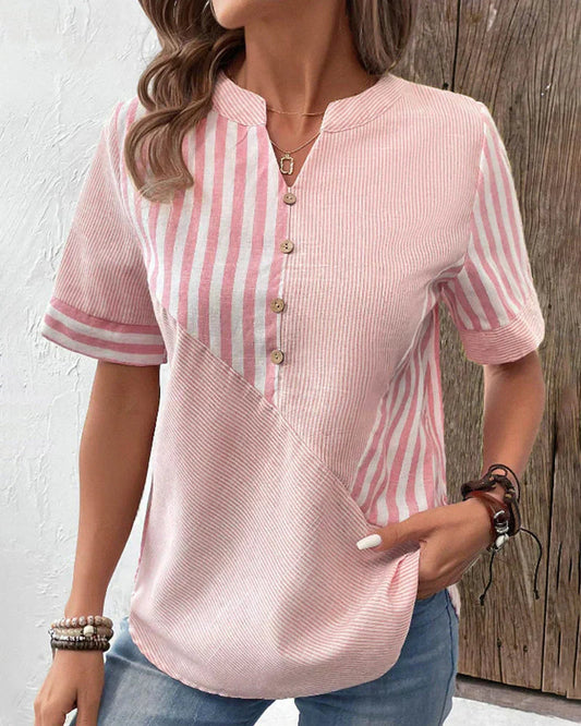 Chic Stripe Women's Blouse - Luxivelle