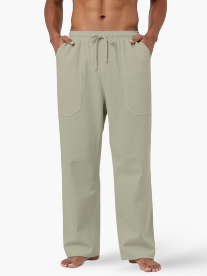 Men's Lightweight Khaki Summer Pants Comfortable Loose Fit