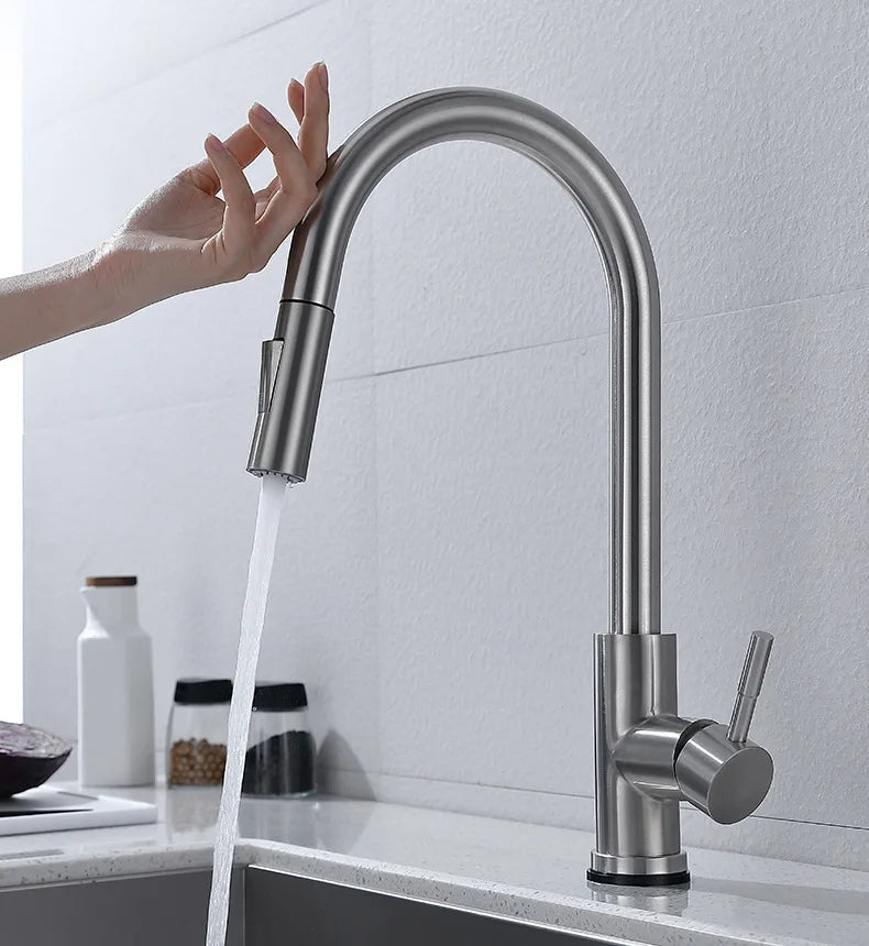 Hands-Free Kitchen Faucet with Flexible Spout