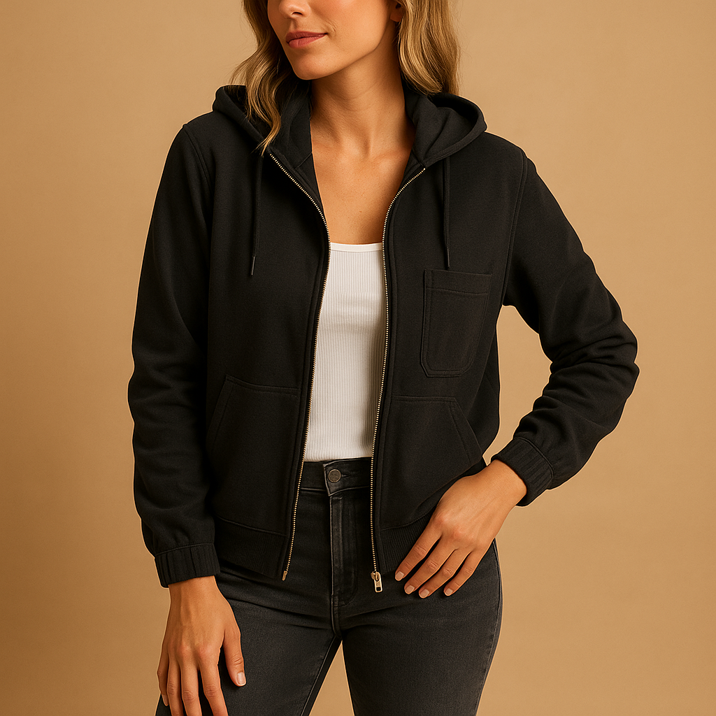 Warm Women's Hooded Zip Jacket