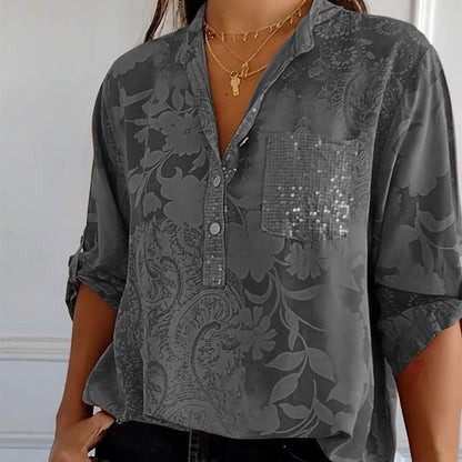 Fashionable Ruffle Front Women's Blouse