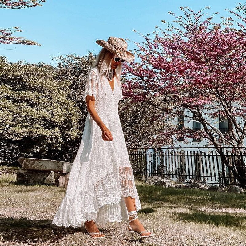 Chic Floral Lace Women's Dress