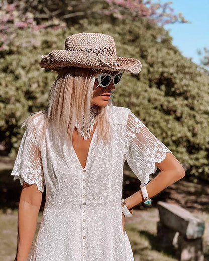 Chic Floral Lace Women's Dress