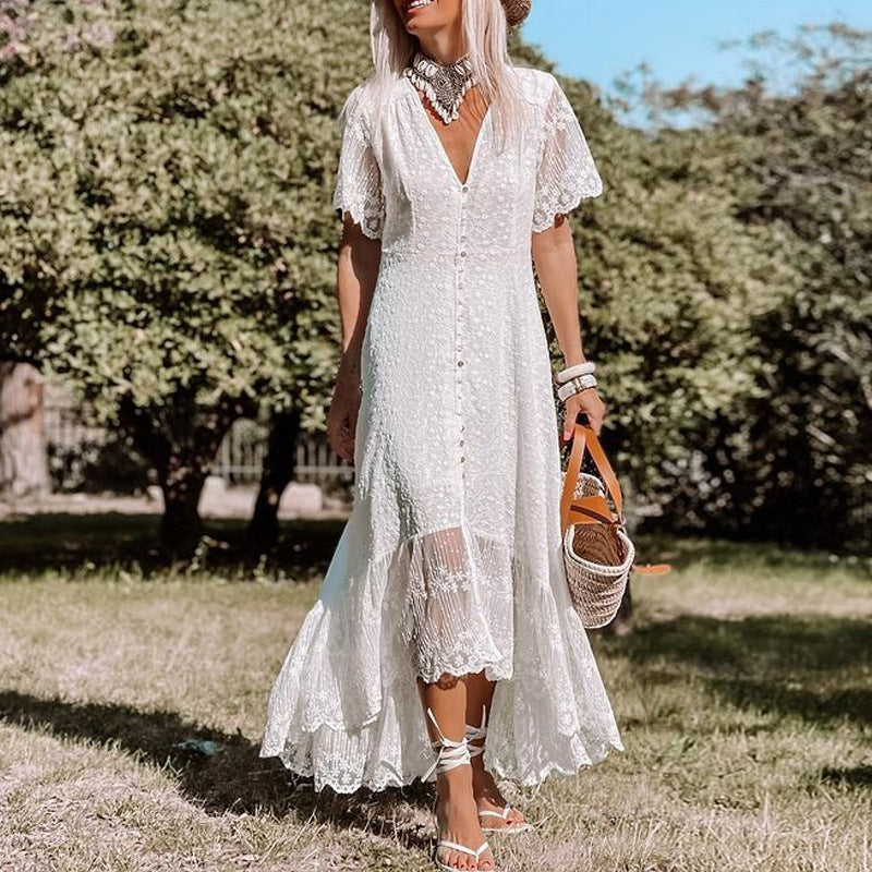 Chic Floral Lace Women's Dress