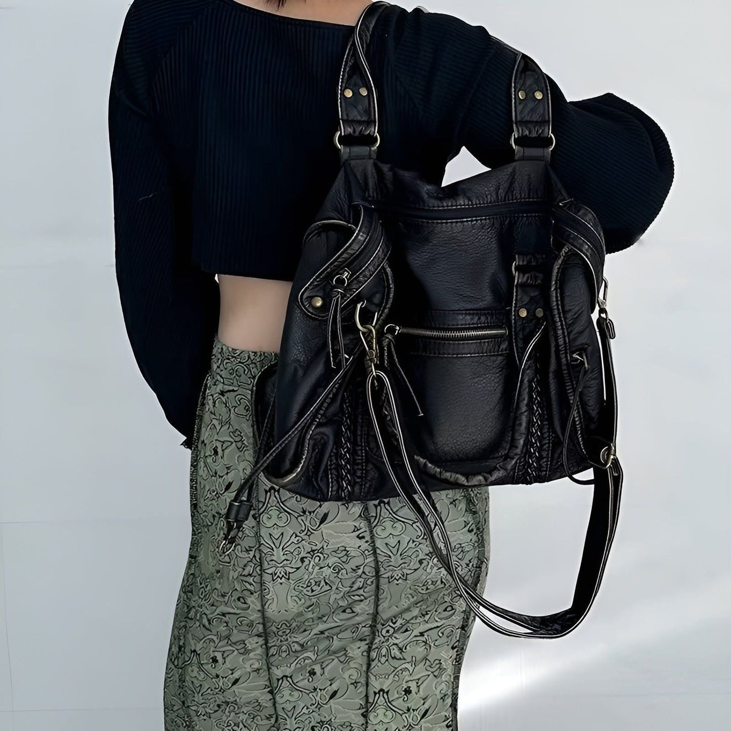 Premium Leather Tote Bag - Classic Stylish Handbag