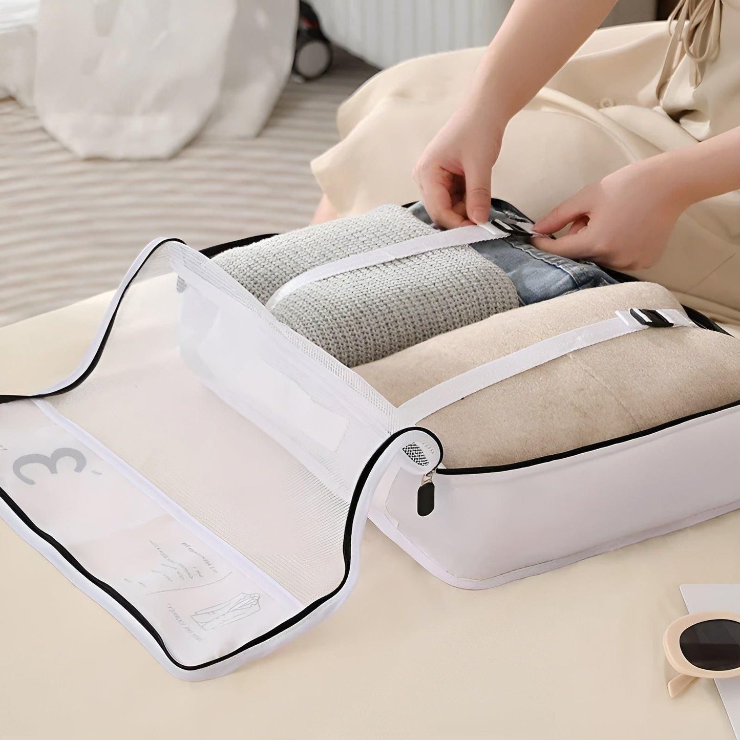 Compact 7-Piece Travel Bag Organizer Set