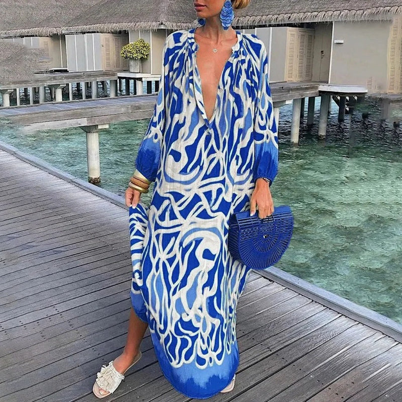 Colorful Boho Long Kaftan Dress