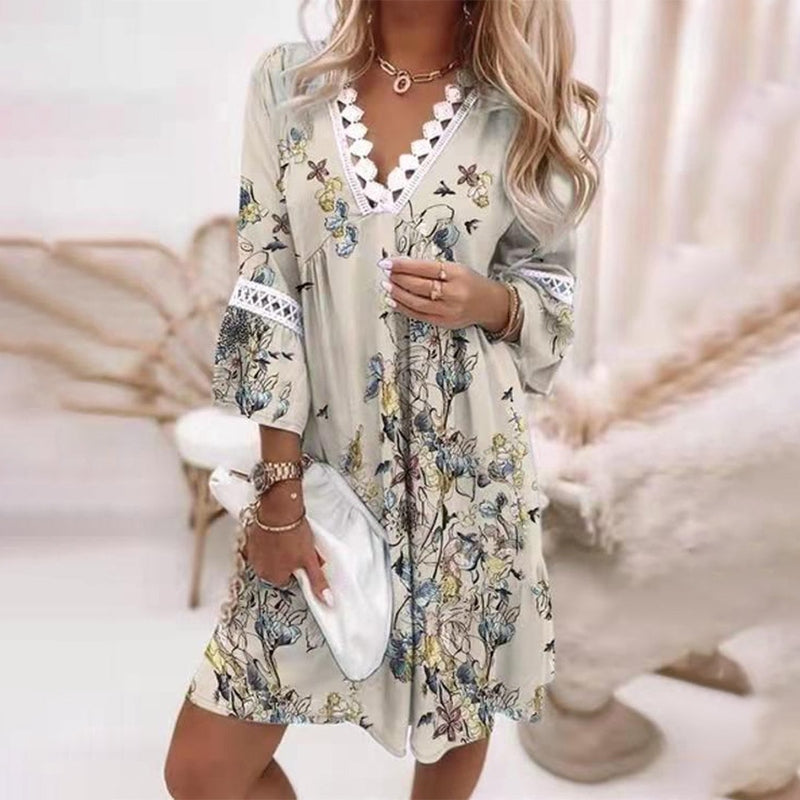 Trendy Floral Short Dress