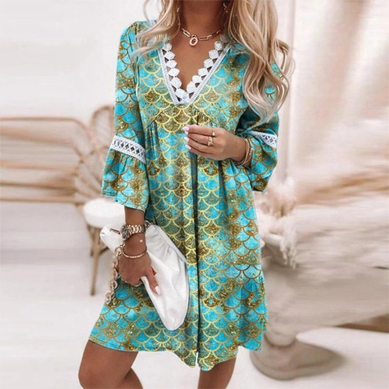 Trendy Floral Short Dress