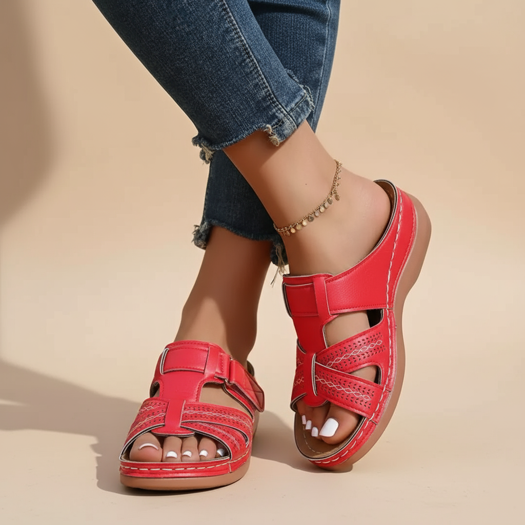 Ladies Cross Strap Summer Sandals - Luxivelle