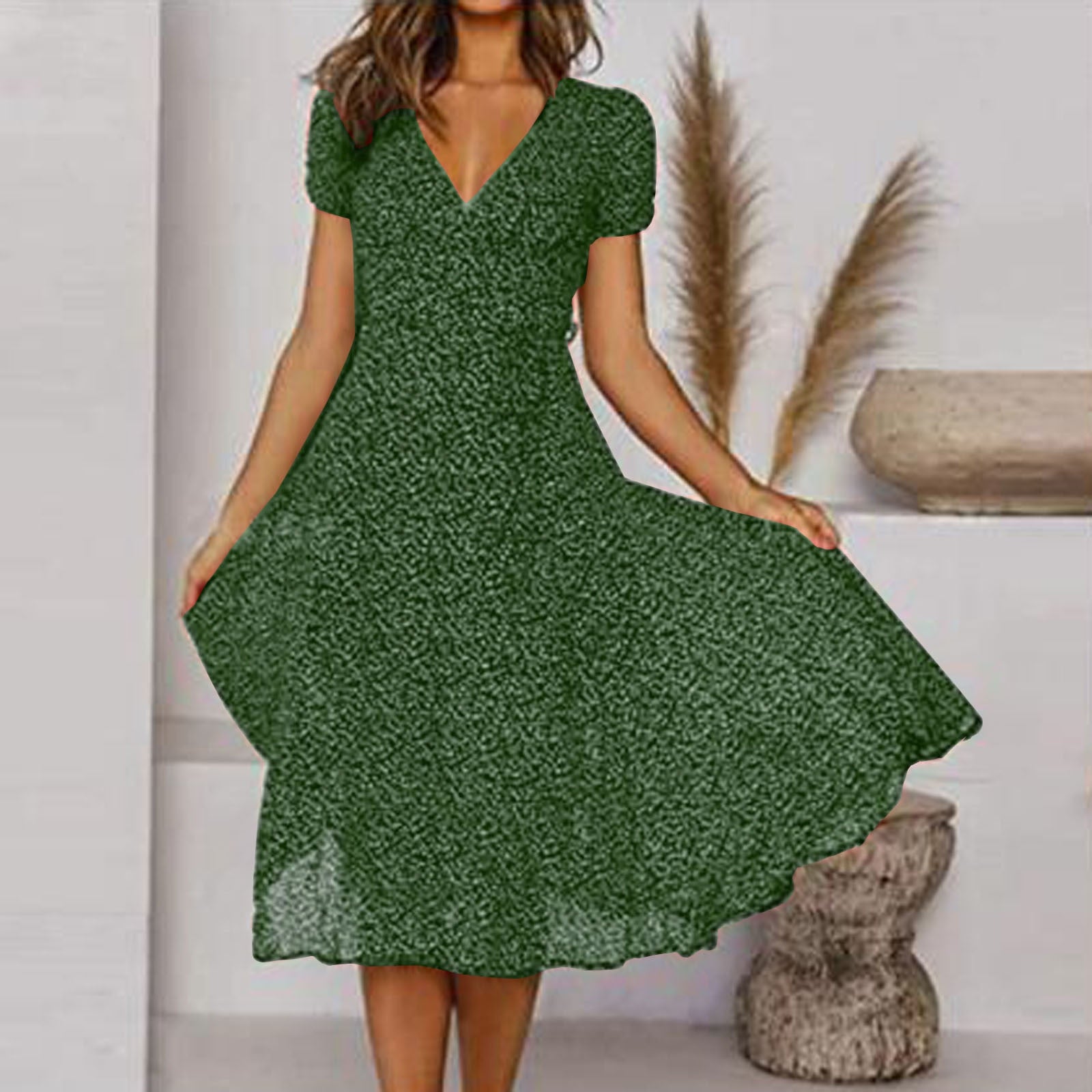 Trudi | Comfortable Flattering V-Neck Dress 0