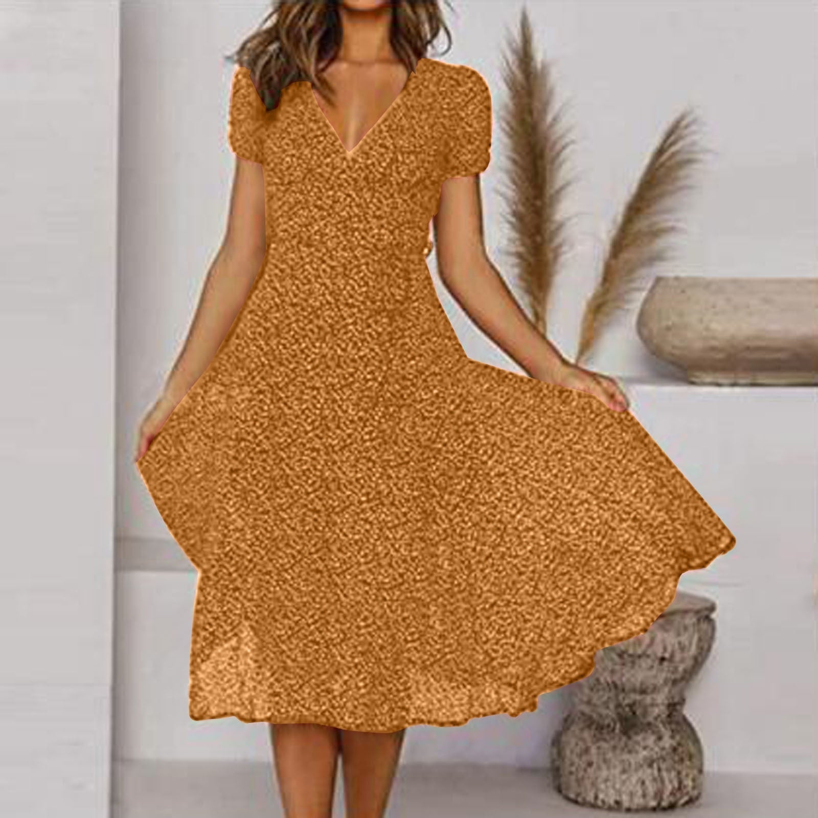 Trudi | Comfortable Flattering V-Neck Dress 2