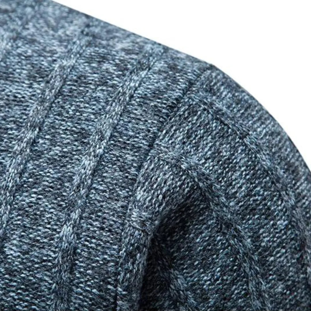 Men's Fitted Crew Neck Quarter Zip Sweater