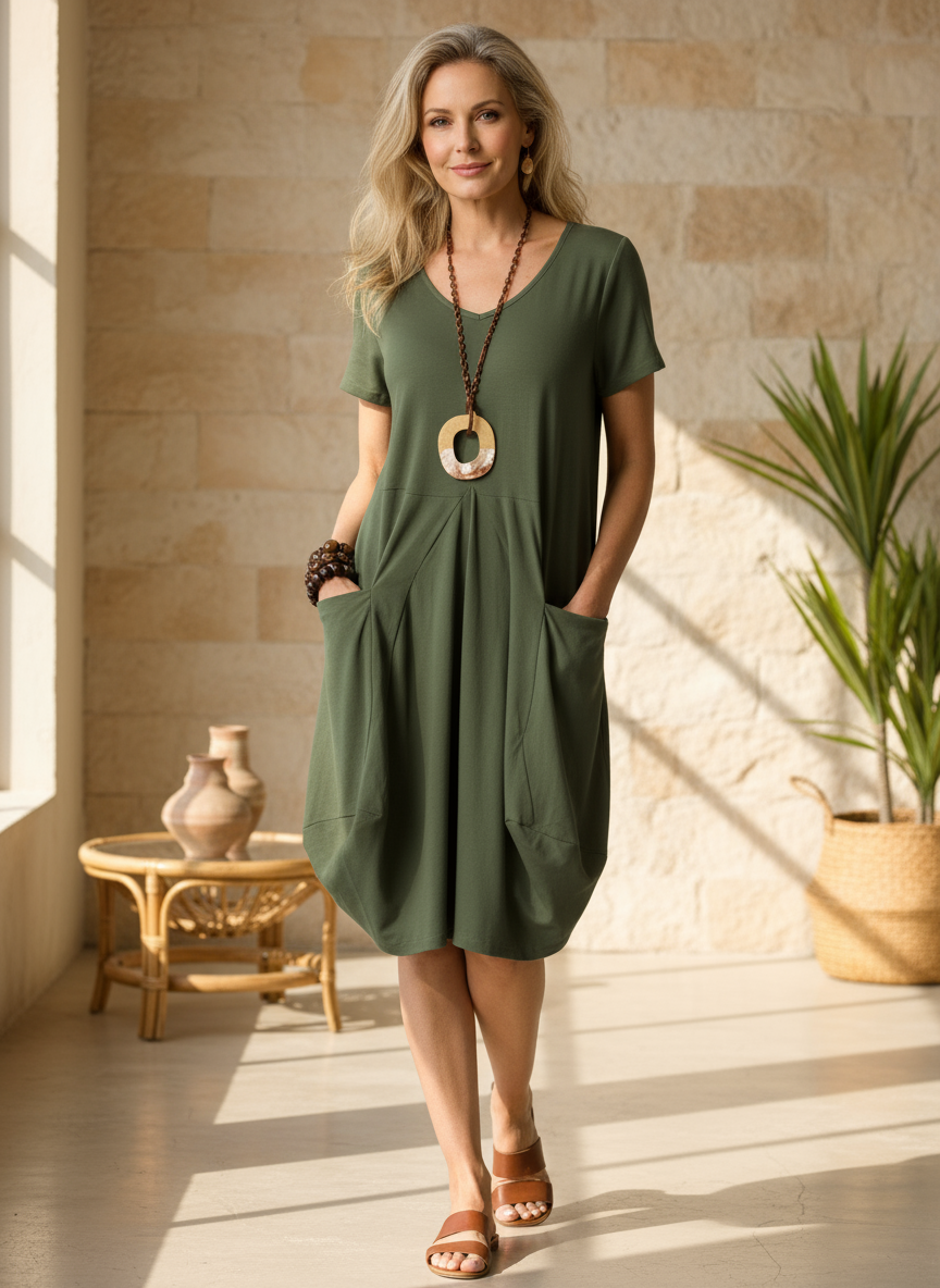 Casual Summer Dress for Women with Pocket Detail - Luxivelle