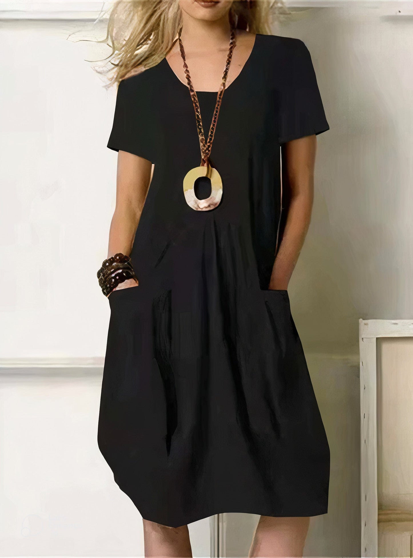 Casual Summer Dress for Women with Pocket Detail