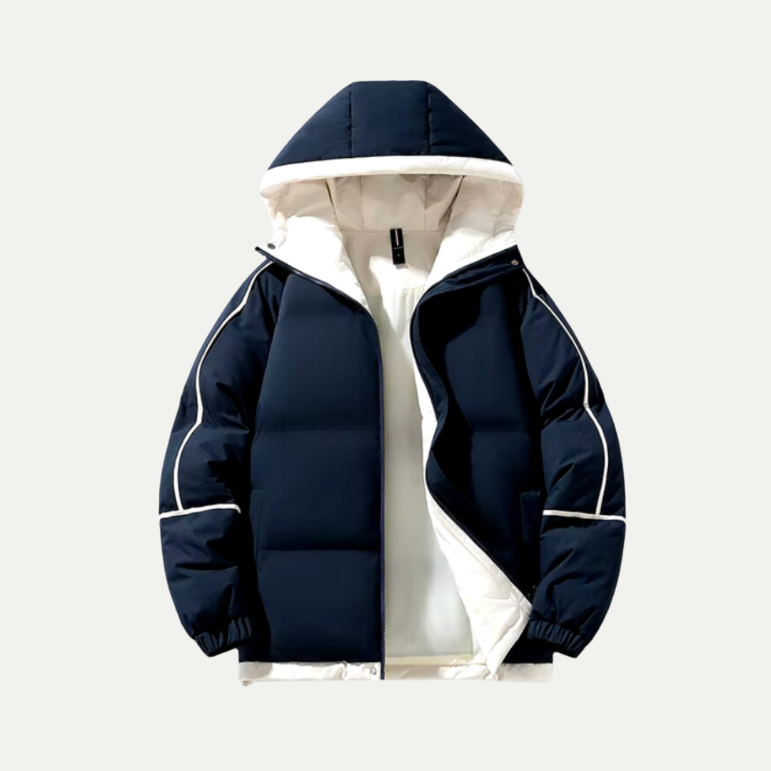 Warm Waterproof Men's Puffer Jacket with Hood