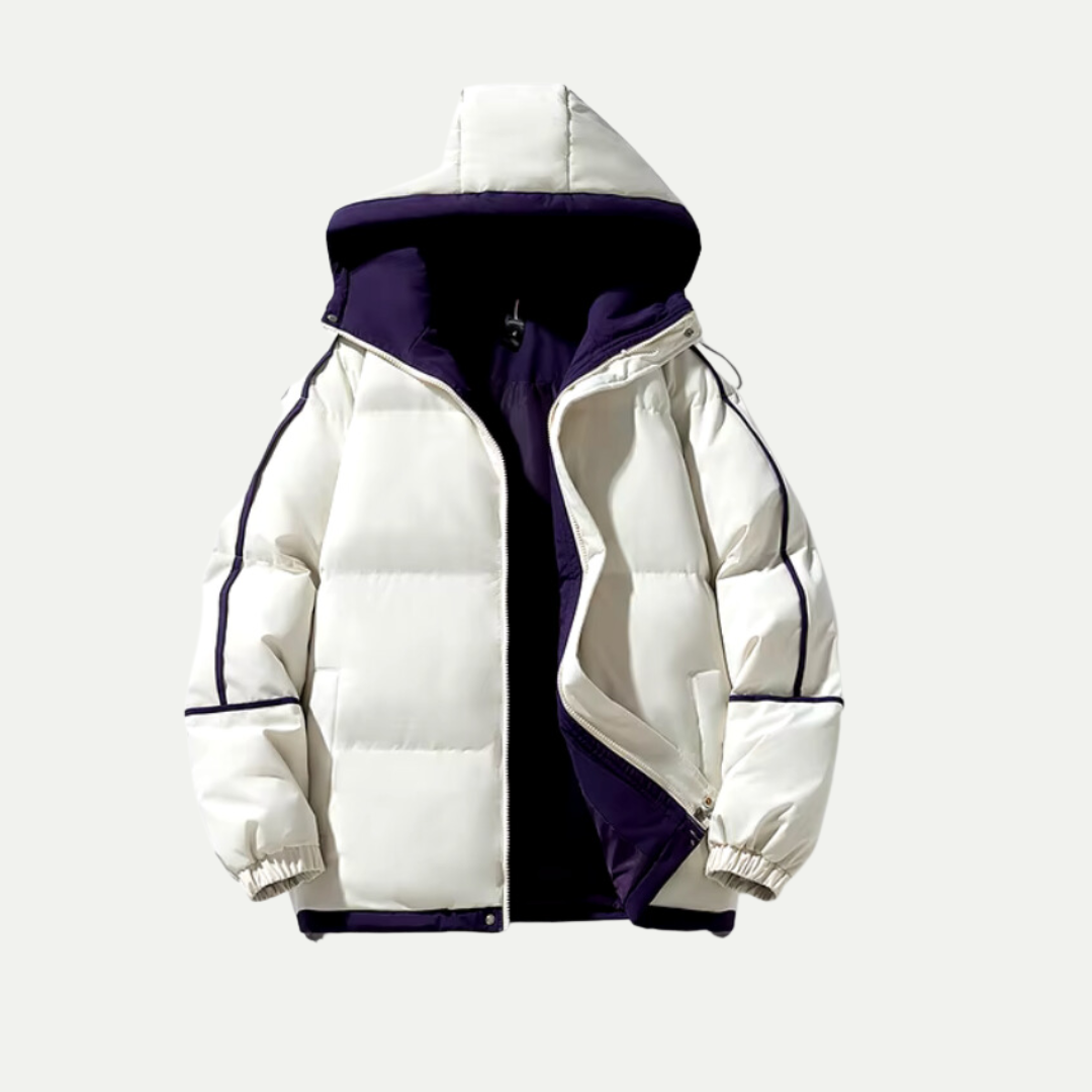 Warm Waterproof Men's Puffer Jacket with Hood