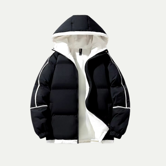 Warm Waterproof Men's Puffer Jacket with Hood - Luxivelle