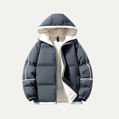 Warm Waterproof Men's Puffer Jacket with Hood
