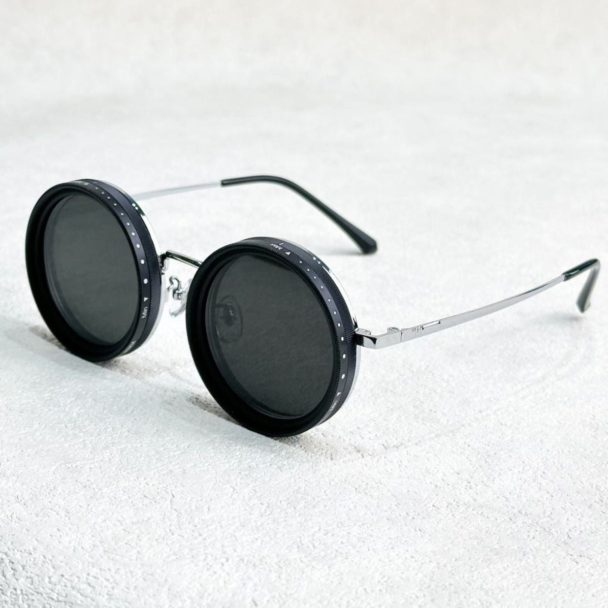 Men's Women's Round Polarized Shades - Adjustable Tint - Metal Frame