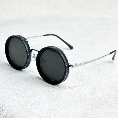Men's Women's Round Polarized Shades - Adjustable Tint - Metal Frame