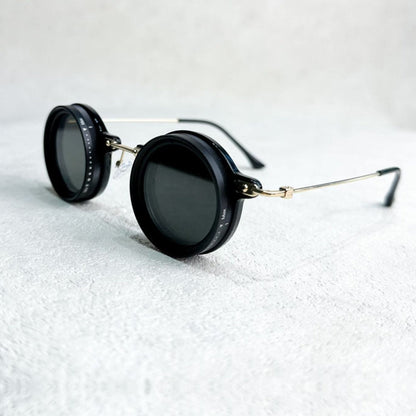 Men's Women's Round Polarized Shades - Adjustable Tint - Metal Frame